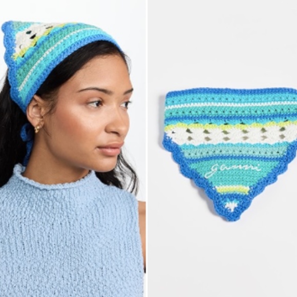 Ganni Accessories - NWT GANNI Cotton Crochet Bandana